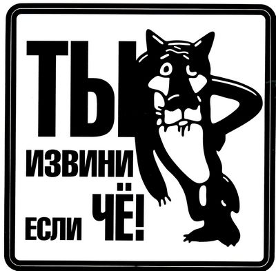 Наклейка ТЫ ИЗВИНИ (винил черная) 17x17