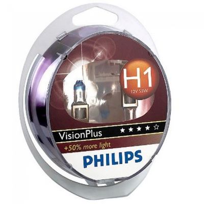 Лампы H1 12V 55W +60% VP к-т 2 шт 12258VP PHILIPS_