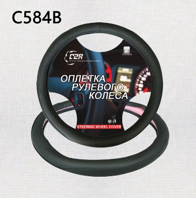 Оплетка на руль C2R  (черная) экокожа C584-XL 45 см (М)
