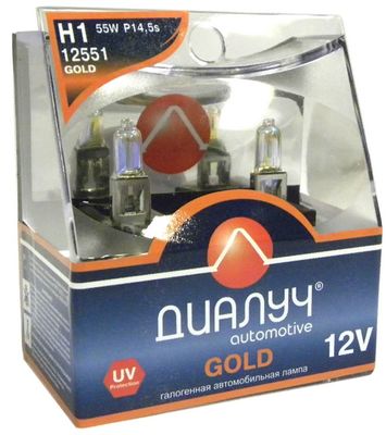 Лампы H1 12V 55W P14,5s к-т GOLD Диалуч ЛЧ153