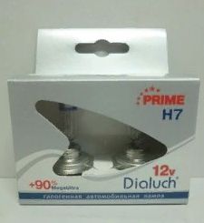 Лампы H7 12V 55W +60% P14,5s 12557 Диалуч PRIME Корея ЛЧ130PR-2BR