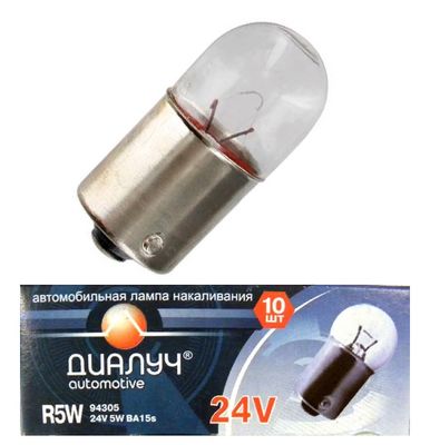 Лампа R5W 12V BA15s Диалуч ЛЧ196-Л