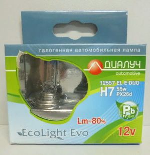 Лампы H7 12V 55W +80% к-т 4500К Диалуч белый свет ЛЧ130ELE-2