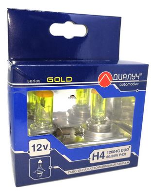 Лампы H4 12V 6055W P43t к-т GOLD Диалуч ЛЧ139