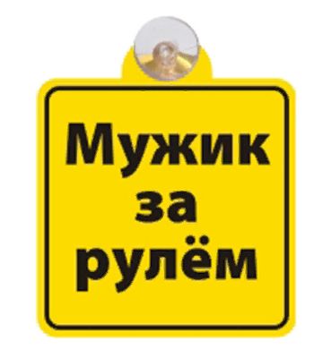 Табличка на присоске Мужик за рулем _