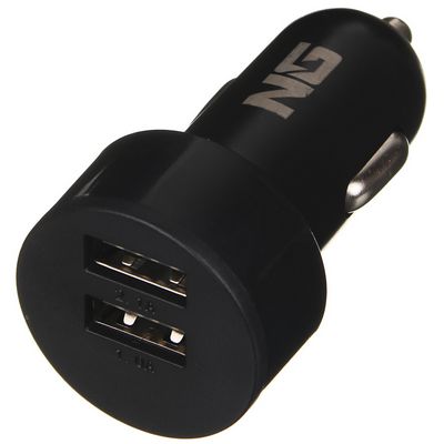 Разветвитель прикуривателя 2 USB, 2А 1224В, пластик NEW GALAXY