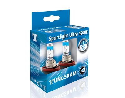 Лампы H11 TUNGSRAM Sportlight Ultra +30% 4200K 55W PGJ19-2