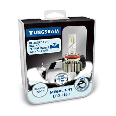 Лампы светодиодные H8H11 TUNGSRAM Megalight LED +150% 12V 18W 6000K