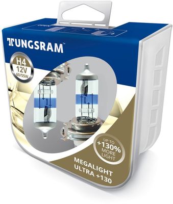 Лампы H4 TUNGSRAM Megalight Ultra +150% 6055W P43t пластиковый бокс