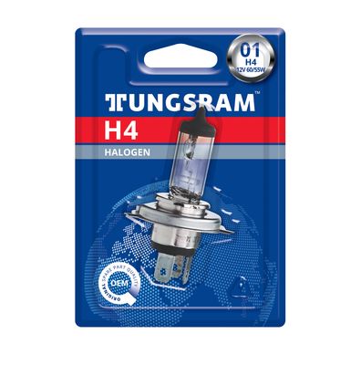 Лампа H4 12V 6055W standart P43T TUNGSRAM блистер