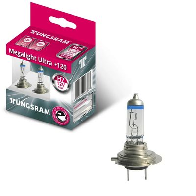 Лампы H7 TUNGSRAM Megalight Ultra +120% 55W PX26d пластиковый бокс