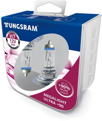 Лампы H7 TUNGSRAM Megalight Ultra +90% 55W PX26d пластиковый бокс